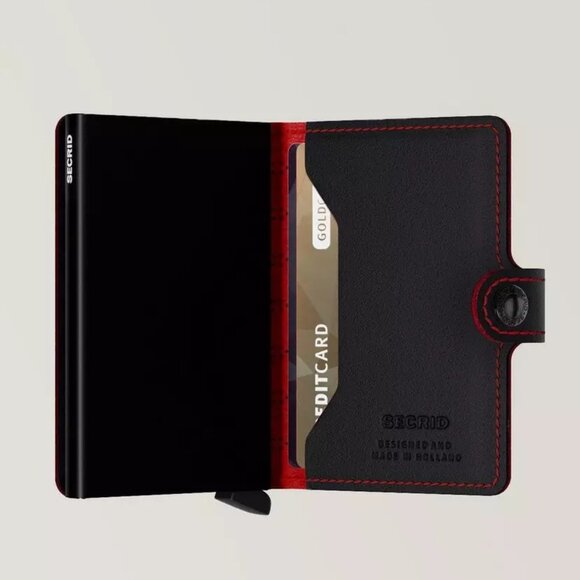 Secrid Geometric Patterned Leather Mini Wallet - Picture 7 of 8